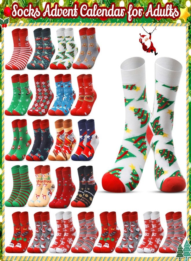 Chicingyou Christmas Sock Advent Calendar 2025 for Adults Men Women, 24 Days of Christmas Advent Calendar 24 Pair Socks with Boxes, 24 Days Surprise Xmas Party Present Gifts(Cute Style) - Image 3